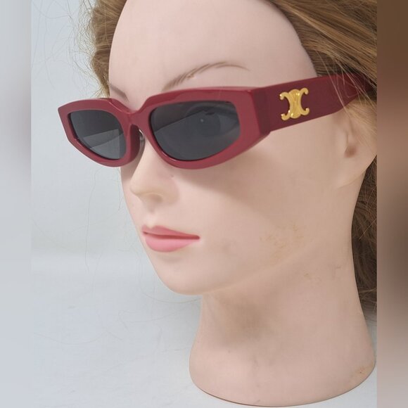 Celine Triomphe Womens Triomphe Sunglasses Red Smoky Gray CL40269U 66A 54-19-135 - Picture 2 of 15